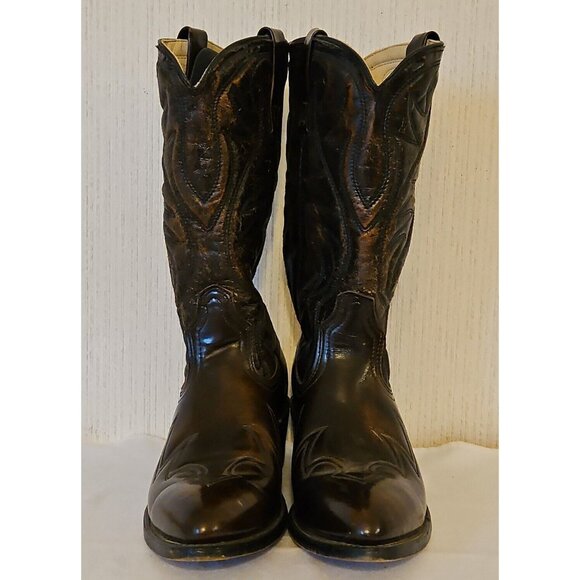 Hanover Western Boots Mens 9 D Brown Distressed Leather Cowboy 47667 Vintage